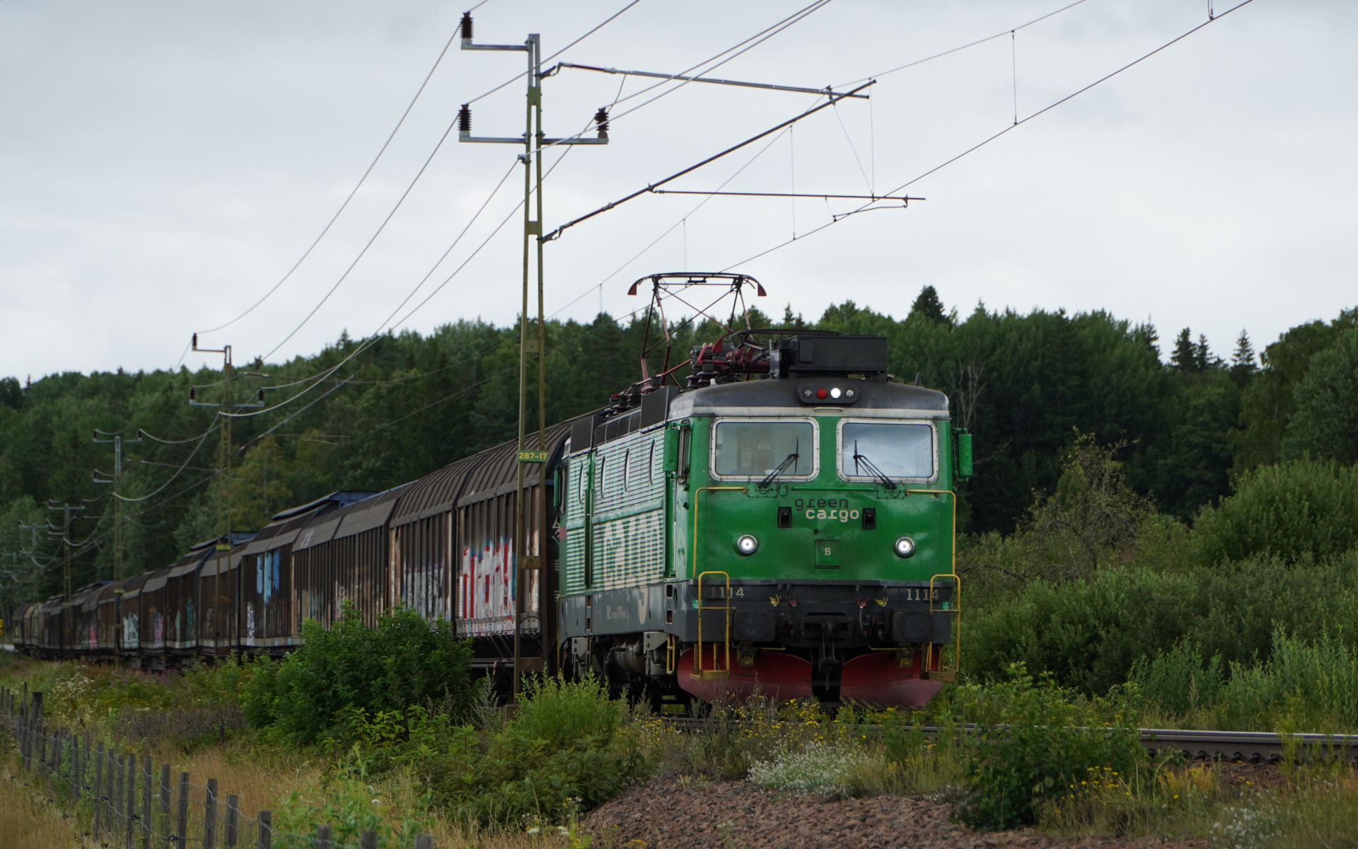 Green Cargo 1114 bei Värmlandsbro