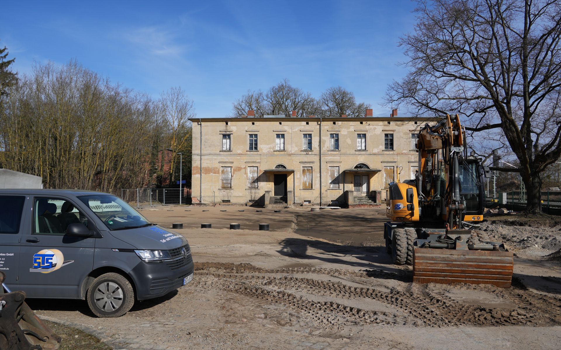 Bauarbeiten am Bahnhof Passow